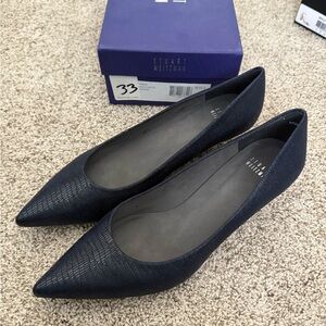 Stuart Weitzman Navy POCO Kitten Heels NERO LIZETTE Size 10